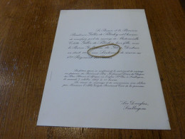 I21-1 Invitation Mariage  Colette Gillès De Pelichy Baron Guillaume De Giey Snellegem 1967 - Wedding