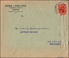 Yugoslavia 1927, Illustrated Cover " Banka I. Kreutzer" W./psm Zagreb/Skopje - Covers & Documents