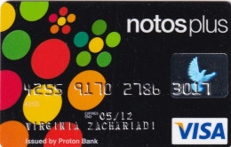 GREECE - NOTOS Galleries(Department Stores), Proton Bank Visa(reverse TAG Systems), 10/07, Used - Tarjetas De Crédito (caducidad Min 10 Años)