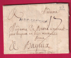 MARQUE ARMEE DE SOUBISE TEXTE CASSEL ALLEMAGNE 1758 POUR BAYEUX CALVADOS LETTRE COVER CERTIFICAT ROUMET - Army Postmarks (before 1900)