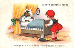 Fable - LE PETIT CHAPERON ROUGE - Cpa Illustrateur JIM PATT - Contes, Fables & Légendes