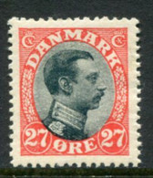 DENMARK 1918 King Christian X Definitive 27 Øre LHM / *.  Michel 101; SG 149 - Unused Stamps