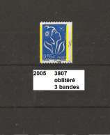 Variété De 2005 Oblitéré Y&T N° 3807 Avec 3 Bandes - Oblitérés