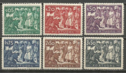 PORTUGAL YVERT NUM. 696/701 ** SERIE COMPLETA SIN FIJASELLOS --1 SELLO CON FIJASELLOS-- - Unused Stamps