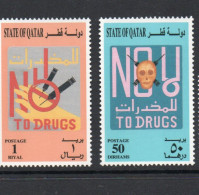 MEDICINE - QATAR -1996 - ANTI DRUGS DAY SET OF 2 MINT NEVER HINGED  - Drogue