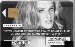 CARTE-PUBLIC-F147-50U-GEM-03/91-MONOPRIX-Laurene M-V° N°B1222F-NSB-TBE - 1991