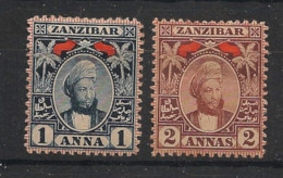 ZANZIBAR - 1867 - N°YT. 28 Et 29 - 1a Et 2a - Neuf* / MH VF - Zanzibar (...-1963)