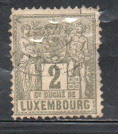 LUXEMBOURG LUSSEMBURGO 1882 INDUSTRY AND COMMERCE CENT. 2c USED USATO OBLITERE' - 1882 Allégorie