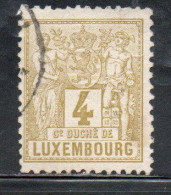 LUXEMBOURG LUSSEMBURGO 1882 INDUSTRY AND COMMERCE CENT. 4c USED USATO OBLITERE' - 1882 Allegory