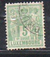 LUXEMBOURG LUSSEMBURGO 1882 INDUSTRY AND COMMERCE CENT. 5c USED USATO OBLITERE' - 1882 Alegorias