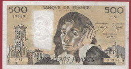 500 Francs "Pascal"- Du 03/11/1977.H--ALPH .G .81-----dans L 'état-- (932) - 500 F 1968-1993 ''Pascal''