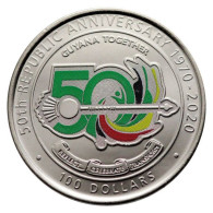 GUYANA 100 DOLLARS 50th ANNIVERSARY OF REPUBLIC - COLOR - 2020 UNC - Guyana