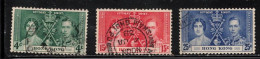 HONG KONG Scott # 151-3 Used - KGVI Coronation Issue - Usati