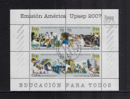 CUBA 2007 MINIATURE SHEET EDUCATION FOR ALL SCOTT 4785 CANCELLED - Usati