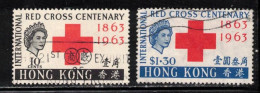 HONG KONG Scott # 219-20 Used - QEII Red Cross Issue - Used Stamps