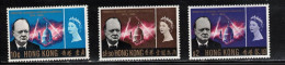 HONG KONG Scott # 225, 227-8 MH - QEII Sir Winston Churchill Short Set - Unused Stamps
