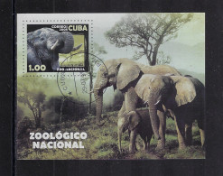 CUBA 2008 MINI SHEET NATIONAL ZOO STAMPWORLD 5121 CANCELLED - Usati