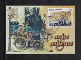 CUBA 2008 MINI SHEET VINTAGE CARS  STAMPWORLD 5136 CANCELLED - Gebraucht