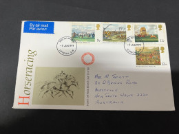 28-9-2023 (2 U 24)  UK FDC Cover - Posted To Australia - Horse Racing (1979) - 1971-1980 Decimal Issues