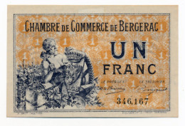 C.D.C. // BERGERAC (Dordogne 24) // Septembre 1921 // Un Franc // Filigrane Abeille // SUP - Chambre De Commerce