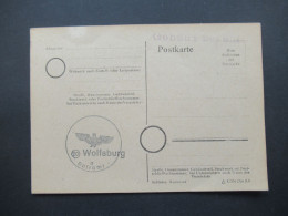 Alliierte Besetzung 1945 / 46 PK Mit Stempel Gebühr Bezahlt Und Aptierter Stempel / Hakenkreuz Entfernt! Wolfsburg - Covers & Documents