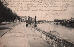 Torino (Turin) Corso Cairoli Vista Del Ponte Vittorio Emanuele 1 Sul Po - Ed. P. Pedrini, Cartolina N° 76 - Brücken