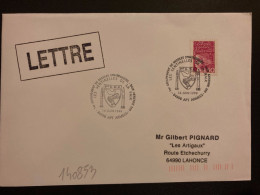 LETTRE M DE LUQUET 4,50 OBL.16 JUIN 1999 84998 APT ARMEES 1ER GROUPEMENT DE MISSILES STRATEGIQUES BA 200 LES SENTINELLES - Posta Aerea Militare