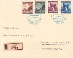 BÖHMEN & MÄHREN - RECO 8.9.1941 Mi #75-78 / 1211 - Lettres & Documents