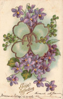 FLEURS PLANTES ARBRES - Fleurs - Un Trèfle Entouré De Fleurs - Colorisé - Carte Postale Ancienne - Flowers