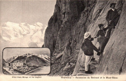 N°111761 -cpa Chamonix -ascension Du Brévent Et Le Mont Blanc- - Arrampicata