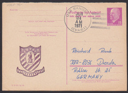 Postkarte P74F 15 Pf. Walter Ubricht, USS Ranger (CVA-61) Nach Dresden 24.6.71 - Postkaarten - Gebruikt