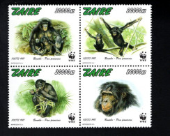 1869828765 1997 SCOTT 1466 (XX) POSTFRIS MINT NEVER HINGED  - FAUNA - MONKEYS AND W.W.F. EMBLEM - PAN PANISCUS - Nuovi