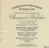 1912 AUTOMOBILES  Chenard & Walcker  FABRICATION DE PISTONS SOUS TRAITANT Corbin à Champagney Haute Saone V HISTORIQUE - 1900 – 1949