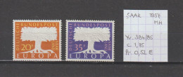 (TJ) Europa 1957 Sarre - YT 384/85 (postfris Met Plakker/neuf Avec Charnière/MH) - 1957