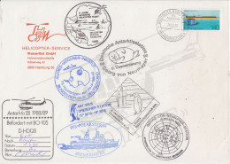 Germany Large Cover  Antarctic Heli Flight From Polarstern To Neumayer 1.03.1990  (SZ154) - Voli Polari