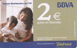 TARJETA PREPAGO DE ESPAÑA DE TELEFONICA CON PUBLICIDAD DEL BANCO BBVA - Telefonica