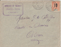 DAHOMEY - 1913 - YVERT N°39 SURCHARGE SEUL SUR LETTRE ! De PORTO-NOVO => COTONOU - Brieven En Documenten