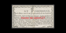 Paris  " Au P Couronné ", Pilloy, Maître & Marchand Balancier, 1786. - ... - 1799