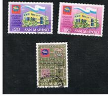 SAN MARINO - UNIF. 829.831   - 1971  CONGRESSO U.S.F.I. (SERIE COMPLETA DI 3)   -  USATI (USED°) - Gebraucht