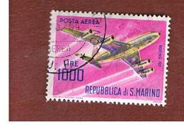 SAN MARINO - UNIF. A148 POSTA AEREA - 1964  AEREI MODERNI: BOEING 727 (DA BF36) -  USATI (USED°) - Airmail