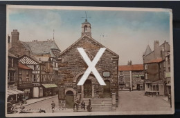 LLANRWST MARKET SQUARE SHOWING OLD TOWN HALL OLD COLOUR POSTCARD WALES - Caernarvonshire