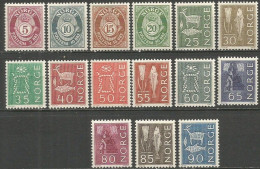 NORUEGA YVERT NUM. 435/449 * SERIE COMPLETA CON FIJASELLOS - Unused Stamps