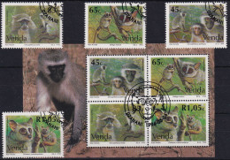 MiNr. 270 - 273 + Block 12 Südafrika, Venda    1994, 4. März. Affen - Mit ET-Eckstempel - Venda