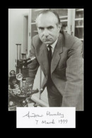 Andrew Huxley (1917-2012) - Physiologist - Signed Card + Photo - Nobel Prize - Inventori E Scienziati