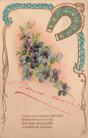 FÊTES ET VOEUX - Nouvel An - Un Fer à Cheval Avec Des Fleurs - Colorisé -  Carte Postale Ancienne - Altri & Non Classificati