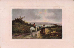 ARTS - Tableau - Un Homme à Cheval Parlant à Deux Paysannes - Carte Postale Ancienne - Malerei & Gemälde