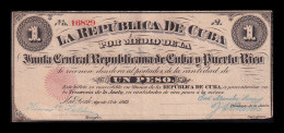 Cuba 1 Peso 1869 Pick 61 Serie A Ebc/+ Xf/+ - Cuba