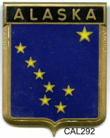 CAL292 - PLAQUE CALANDRE AUTO - ALASKA - Emailschilder (ab 1960)