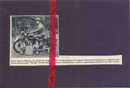 Brasschaat - Motorduivel Richard Raets - Orig. Knipsel Coupure Tijdschrift Magazine - 1933 - Unclassified
