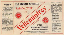 Eau Minérale Radio-active Velleminfroy Haute-Saône (Photo) - Oggetti